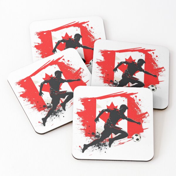 Item preview, Copy of Canada Soccer Player Art — Canadian Football Flag Action Fan Print designed and sold by icemanphotos.