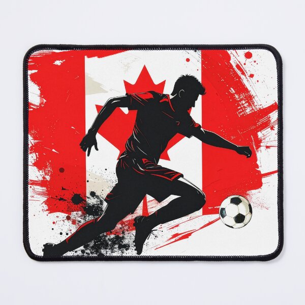 Item preview, Copy of Canada Soccer Player Art — Canadian Football Flag Action Fan Print designed and sold by icemanphotos.