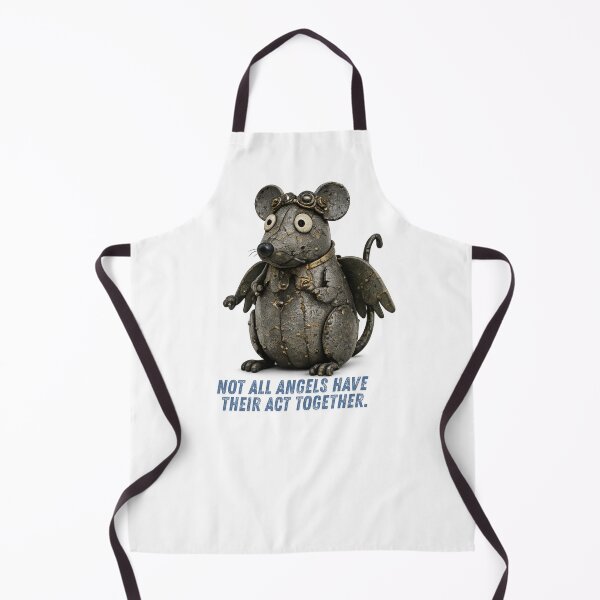 Item preview, Not All Angels Have Their Act Together Funny Mouse Shirt | Recycled Metal Folk Art Angel Mouse designed and sold by lazydogonline.