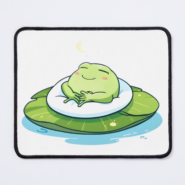 Item preview, Sleeping Frog — Cozy Lily Pad Kawaii Night Sticker designed and sold by tommysworks.