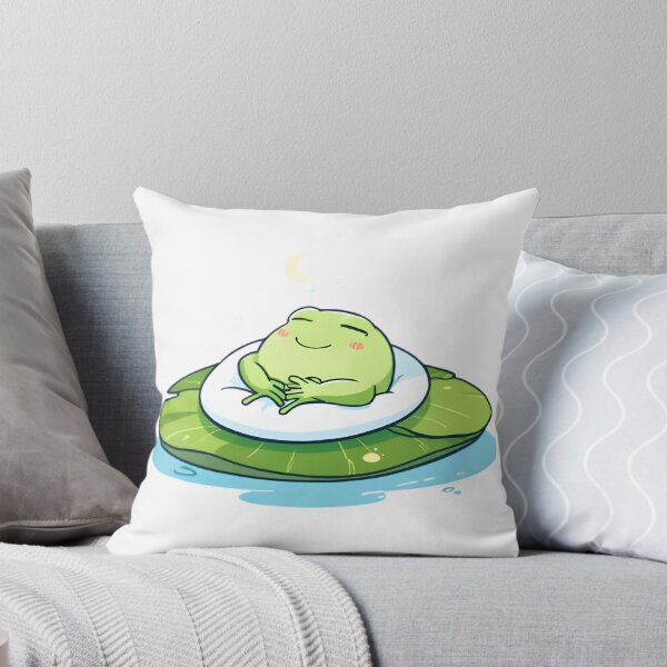 Item preview, Sleeping Frog — Cozy Lily Pad Kawaii Night Sticker designed and sold by tommysworks.