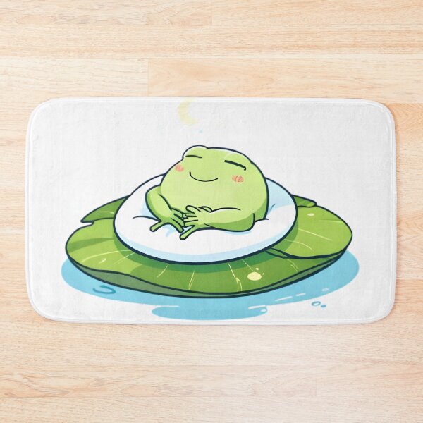 Item preview, Sleeping Frog — Cozy Lily Pad Kawaii Night Sticker designed and sold by tommysworks.