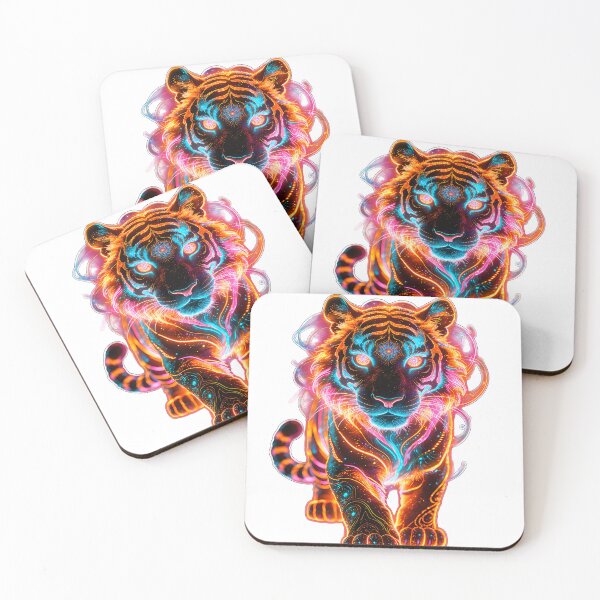 Artikelvorschau, Psy Tiger Spirit – Neon Tribal Beast 2 entworfen und verkauft von RH Design Lab.