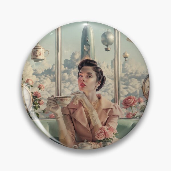 Item preview, Retro-Futuristic Whimsical High Tea Art designed and sold by marianka91.