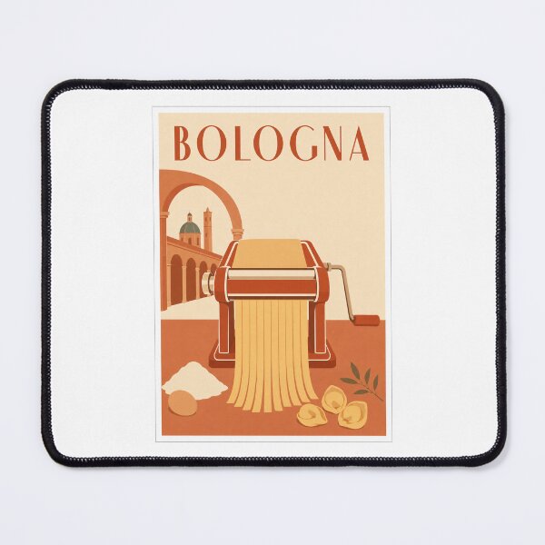 Item preview, Vintage Bologna Italy Pasta Machine Travel Poster designed and sold by Beyond Destinations.