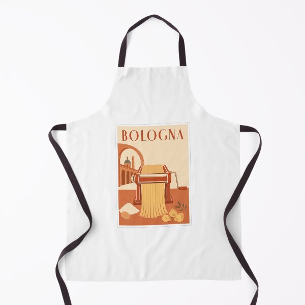 Item preview, Vintage Bologna Italy Pasta Machine Travel Poster designed and sold by Beyond Destinations.