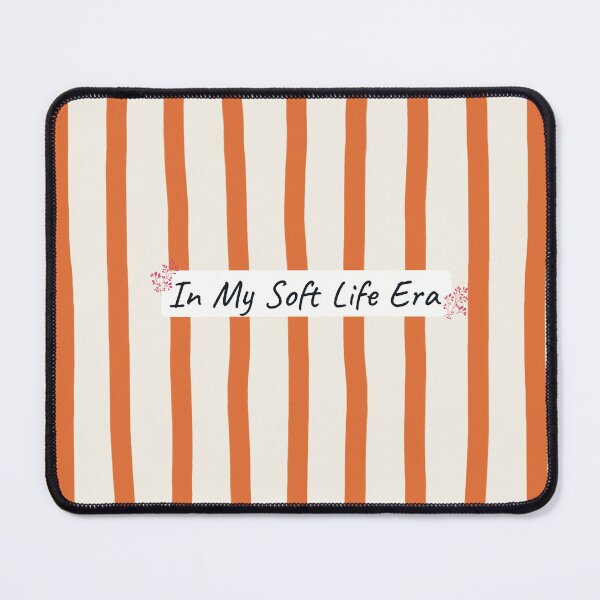 Item preview, In My Soft Life Era Terracotta Orange Stripes designed and sold by StoriesInGrain.