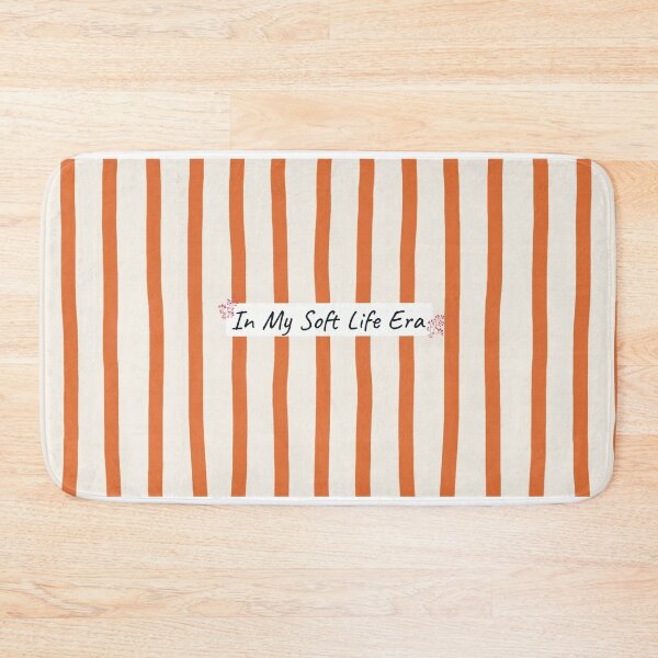 Item preview, In My Soft Life Era Terracotta Orange Stripes designed and sold by StoriesInGrain.
