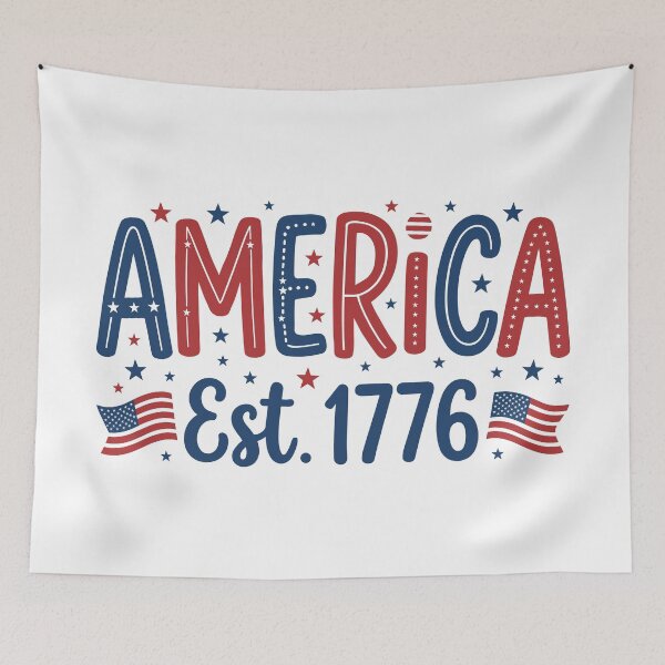 Item preview, America Est 1776 Doodle Letters Patriotic 4th of July designed and sold by LightWhim.