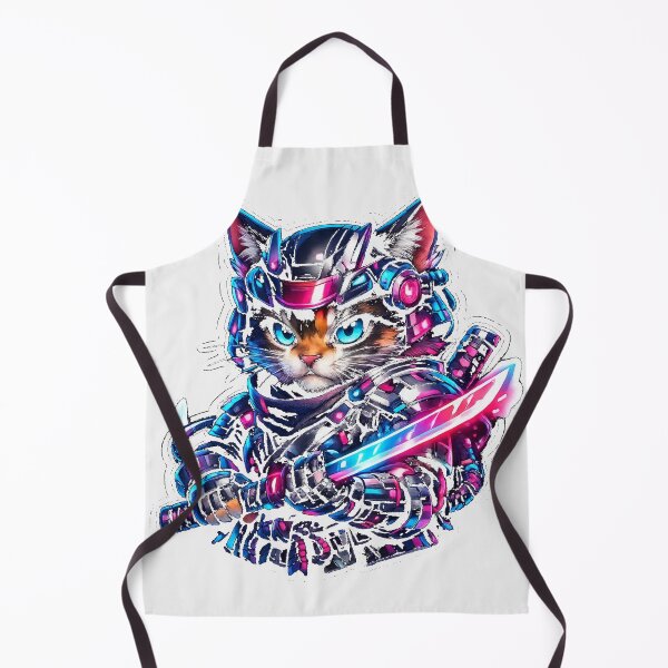 Item preview, Cyberpunk Samurai Cat Neon Warrior Sticker designed and sold by JeryTom.