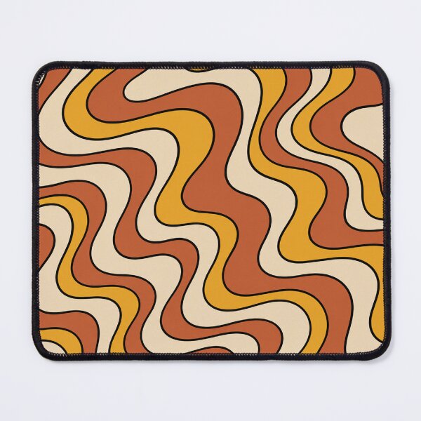 Item preview, Retro 70s Wavy Pattern Terracotta Mustard Cream designed and sold by DjFreeq.