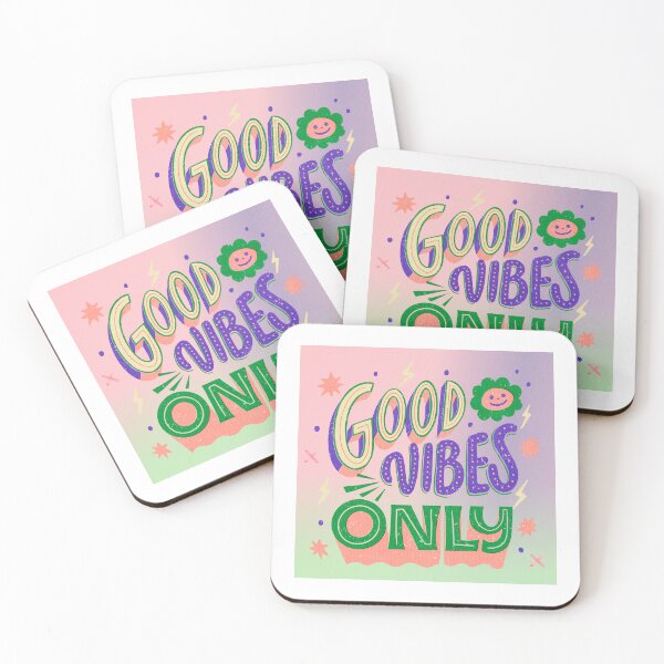 Item preview, "Good Vibes Only Retro Groovy Typography Art" designed and sold by SmartMoneyMugs .