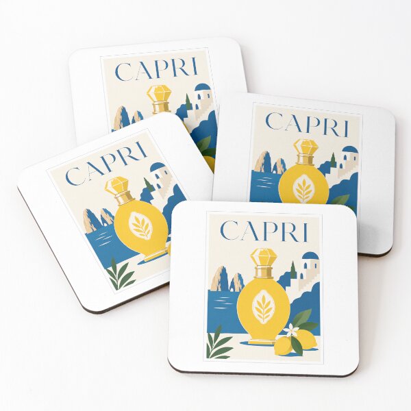 Item preview, Vintage Capri Italy Lemon Perfume Travel Poster designed and sold by Beyond Destinations.