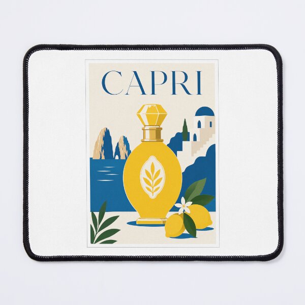 Item preview, Vintage Capri Italy Lemon Perfume Travel Poster designed and sold by Beyond Destinations.