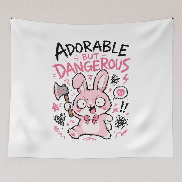 Item preview, Adorable But Dangerous Cute Bunny Funny Kawaii Shirt — Pastel Goth Chaos Bunny Humor Gift Tee designed and sold by MaynyStudio.