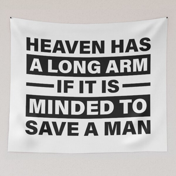 Item preview, Heaven Has a Long Arm If It Is Minded to Save a Man — The Odyssey Quote (White Version) designed and sold by LiteraryRelics.