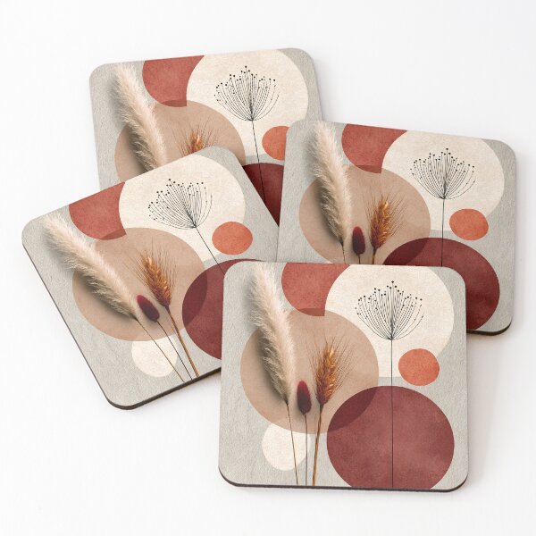 Item preview, Boho Pampas Grass Rust Red Botanical Art designed and sold by daila70.