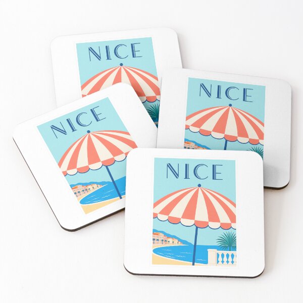 Item preview, Vintage Nice France Beach Parasol Travel Poster designed and sold by Beyond Destinations.