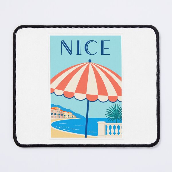 Item preview, Vintage Nice France Beach Parasol Travel Poster designed and sold by Beyond Destinations.