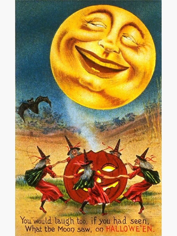 Vintage Halloween Art - Laughing Moon&quot; Greeting Card by RBEnt | Redbubble