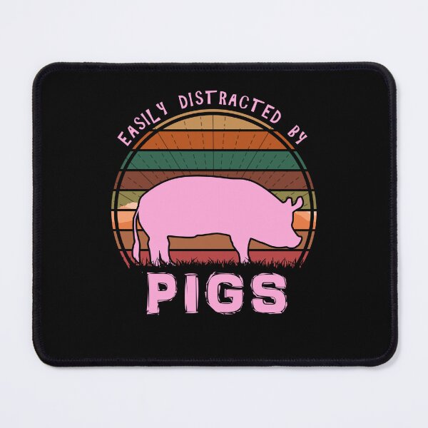 Item preview, Easily Distracted By Pigs Retro Sunset Pig Lover designed and sold by marke770.
