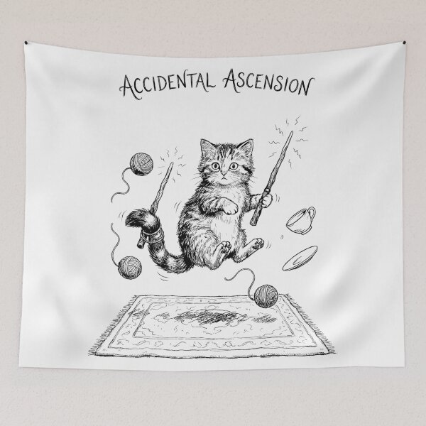 Item preview, The Gravity-Defying Familiar - Cute Witchcraft designed and sold by bapupa.