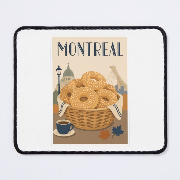 Item preview, Vintage Montreal Canada Bagels Travel Poster designed and sold by Beyond Destinations.