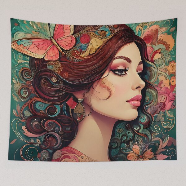 Item preview, Fairytale Dreamscape - Enchanted Botanical Portrait designed and sold by ToxicInkArt.