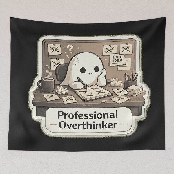 Item preview, Professional Overthinker designed and sold by QuietNovaShop.