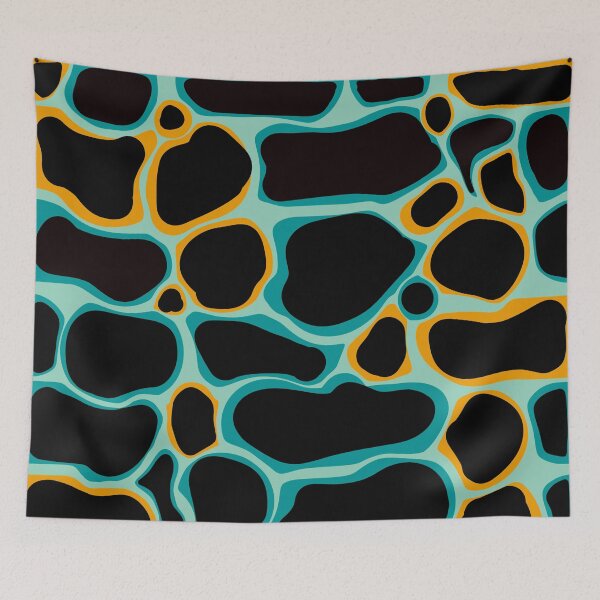 Item preview, Tortoiseshell - Abstract composition in black, teal and yellow 94 designed and sold by StefanStudioArt.