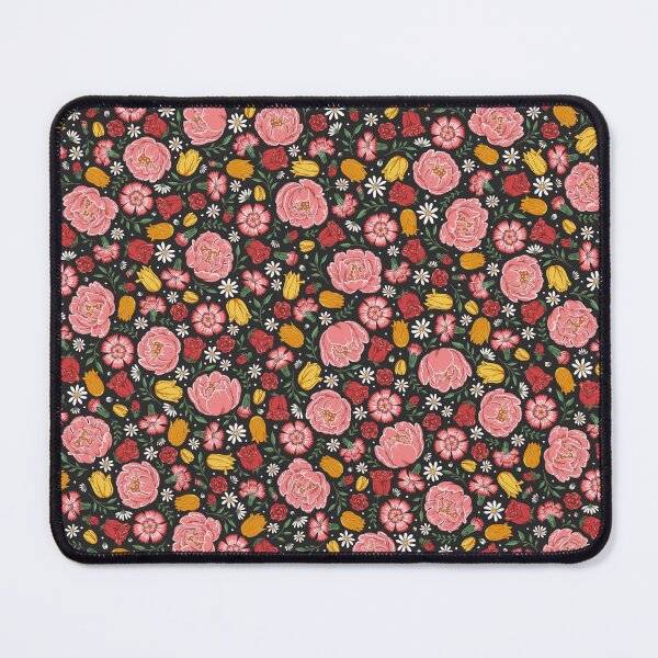 Item preview, Romantic Cottage Garden Floral – Peonies, Roses & Spring Blooms (Black) designed and sold by vaner-vaner.