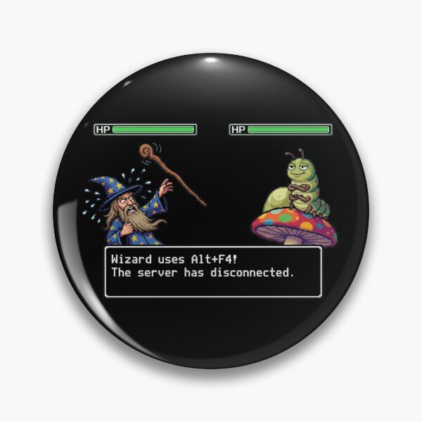 Item preview, Wizard Uses Alt+F4 Black - Retro 16-Bit Gaming Meme designed and sold by Sanistein.