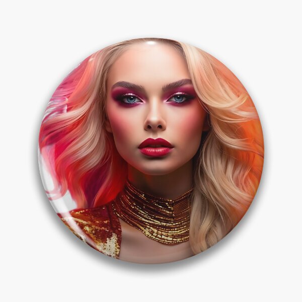 Item preview, Neon Gold Glamour - Ethereal Blonde Portrait designed and sold by ToxicInkArt.