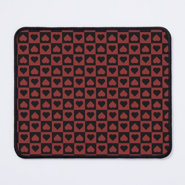 Item preview, Black and Brick Red checkered hearts designed and sold by pattern-archive.