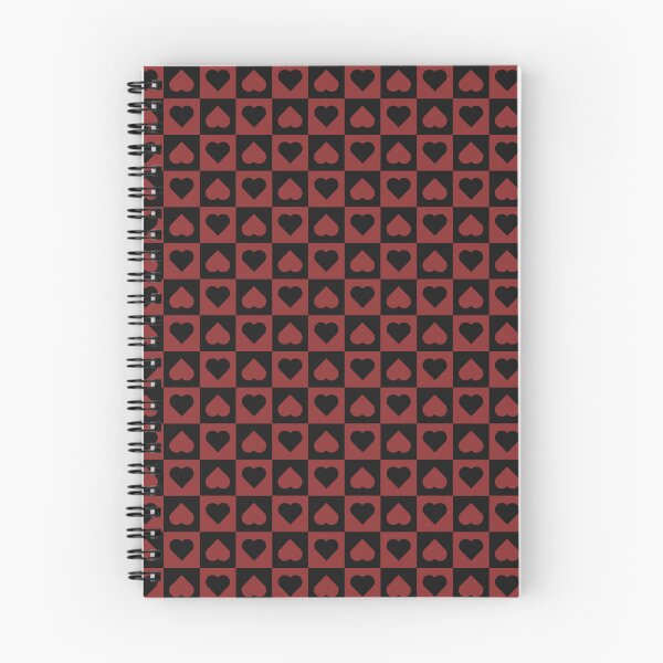 Item preview, Black and Brick Red checkered hearts designed and sold by pattern-archive.