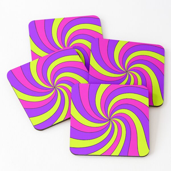 Item preview, Neon Retro Spiral Swirl Purple Pink Lime Green designed and sold by DjFreeq.