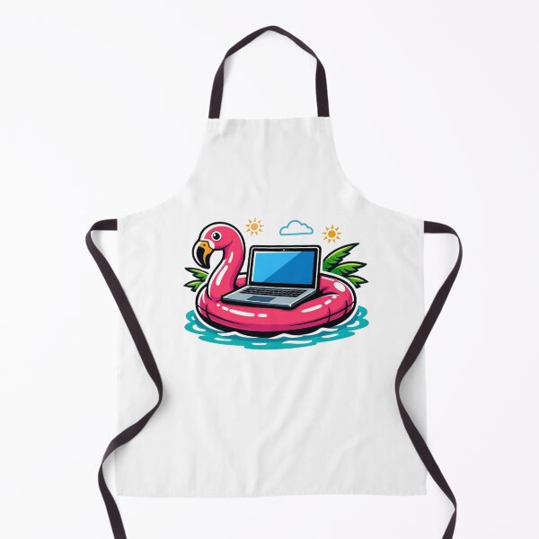 Item preview, Laptop on Flamingo Float – Tropical Pop Art Sticker designed and sold by Timeless Junction.