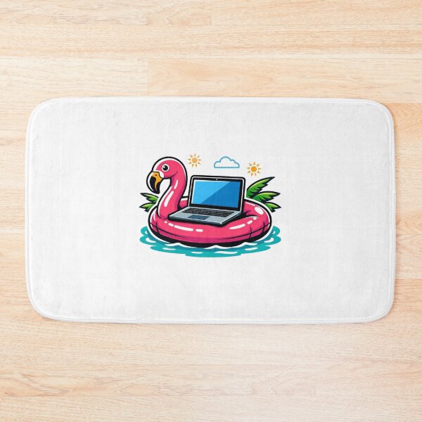 Item preview, Laptop on Flamingo Float – Tropical Pop Art Sticker designed and sold by Timeless Junction.