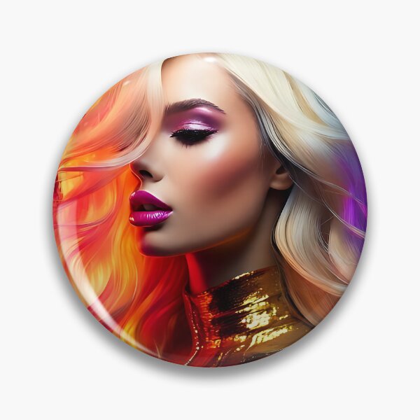 Item preview, Neon Gold Glamour - Ethereal Blonde Portrait designed and sold by ToxicInkArt.