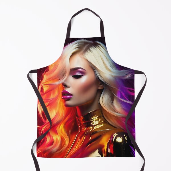 Item preview, Neon Gold Glamour - Ethereal Blonde Portrait designed and sold by ToxicInkArt.