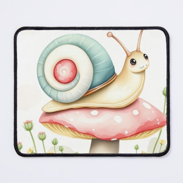 Item preview, Adorable Watercolor Snail on Polka Dot Mushroom designed and sold by Vida e Arte.