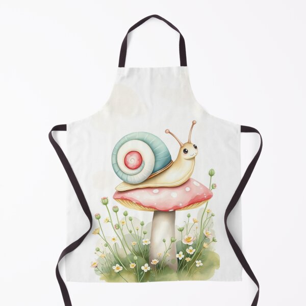 Item preview, Adorable Watercolor Snail on Polka Dot Mushroom designed and sold by Vida e Arte.