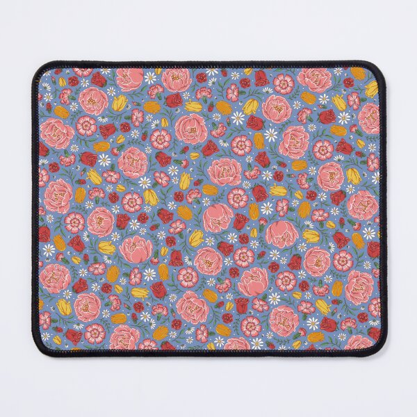 Item preview, Romantic Cottage Garden Floral – Peonies, Roses & Spring Blooms (Wedgwood blue) designed and sold by vaner-vaner.