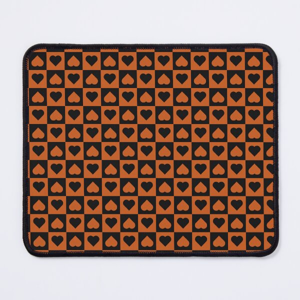 Item preview, Black and Burnt Orange checkered hearts designed and sold by pattern-archive.