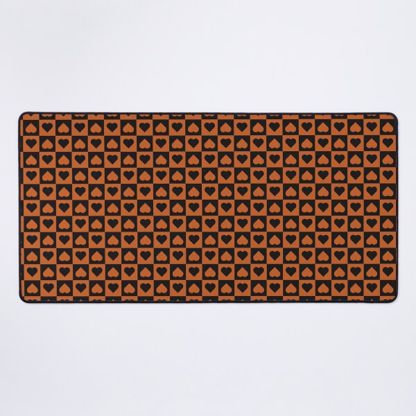 Item preview, Black and Burnt Orange checkered hearts designed and sold by pattern-archive.