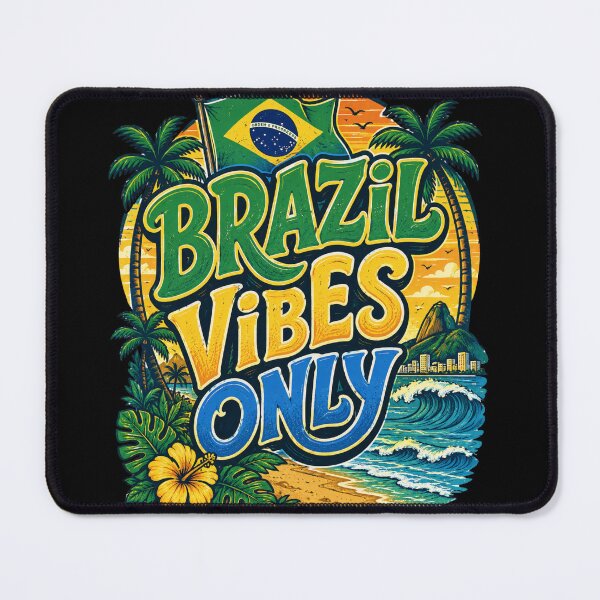 Item preview, Brazil Vibes Only Retro Beach Flag designed and sold by PACS0011.