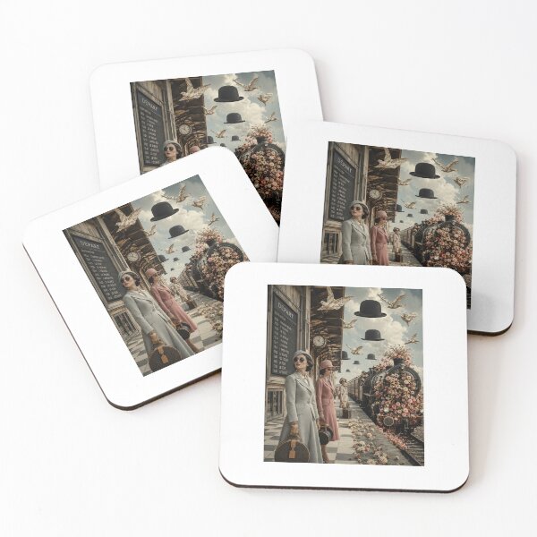 Item preview, Vintage Surrealist Railway Station Wall Art designed and sold by marianka91.