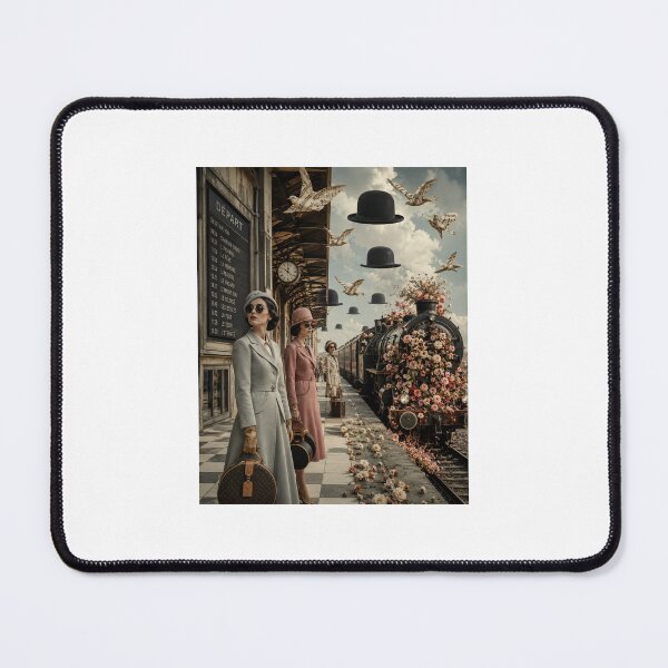 Item preview, Vintage Surrealist Railway Station Wall Art designed and sold by marianka91.