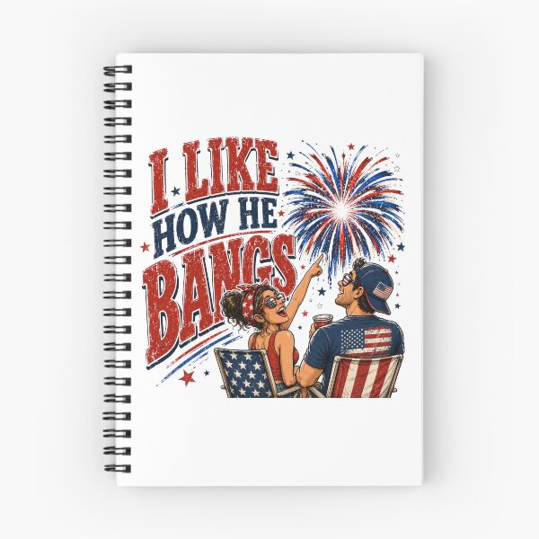 Item preview, I Like How He Bangs 4th of July Couples Fireworks Shirt designed and sold by Zbixu.