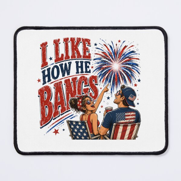 Item preview, I Like How He Bangs 4th of July Couples Fireworks Shirt designed and sold by Zbixu.